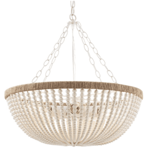 Wood Beaded Chandelier Coastal Style Lighting